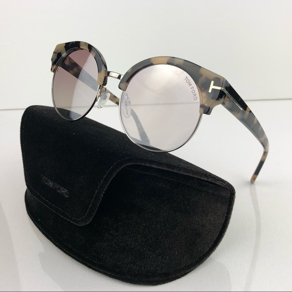 New TOM FORD Alissa Round Havana Brown Sunglasses - Picture 3 of 16